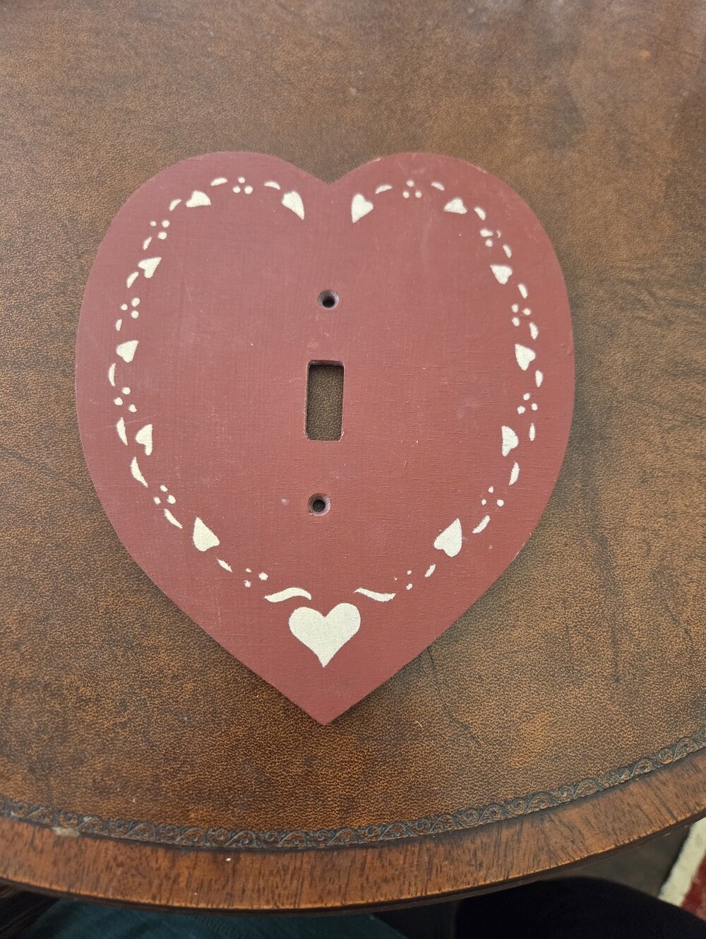 Handpainted Wood Heart Light Switch Cover